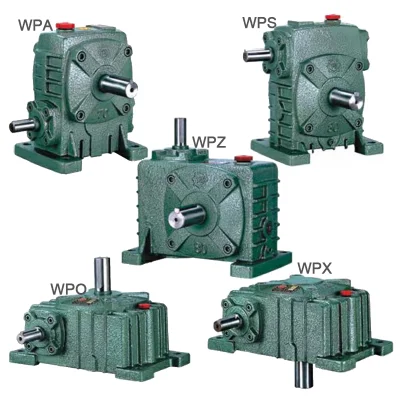  Serie Wp Wpa Wps Wpo Caja de cambios reductora de velocidad industrial de engranajes de gusano con eje de transmisión de entrada de brida de carcasa de acero fundido vertical / horizontal.