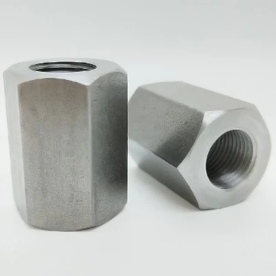 Tuerca larga de acero al carbono del conector hexagonal doble exterior
