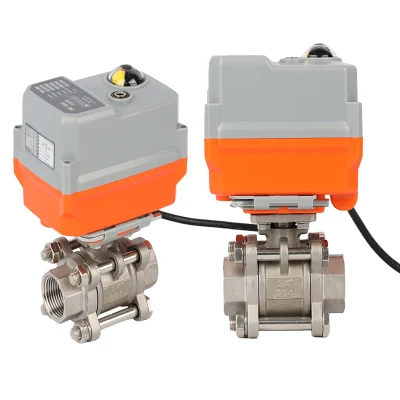 2 vías SS304 válvulas motorizadas 220V válvula de control de flujo eléctrica Válvula de bola del actuador automática accionada por motor del actuador