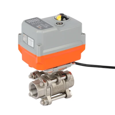 2 vías SS304 válvulas motorizadas 220V válvula de control de flujo eléctrica Válvula de bola del actuador automática accionada por motor del actuador
