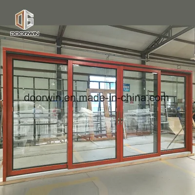  Levantar la puerta corrediza de madera de roble, con revestimiento de aluminio exterior