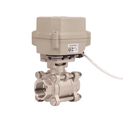  DN25 SS 2 Way 24V 12V DC Mini eléctrico motorizado Válvula de bola de control de flujo de corte de agua con anulación manual Función