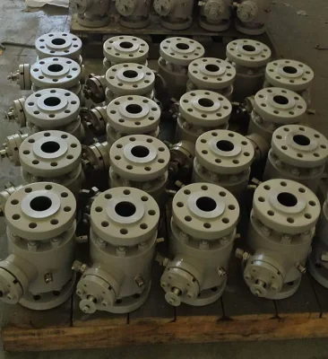  Válvulas de bola de engranaje de tornillo sinfín de montaje en muñón forjado personalizadas completamente de puerto Válvula de bola soldada