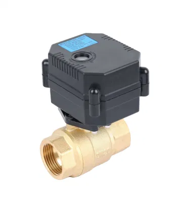  Válvula de bola de latón con actuador eléctrico en miniatura de 2 vías DN20 latón Válvula de agua eléctrica AC/DC9-24V DC9-35V
