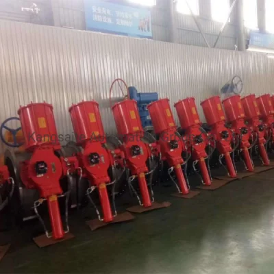 Scotch de doble efecto de la horquilla/ACCIÓN SIMPLE/Retorno por resorte Actuadores neumáticos de China la fabricación de cilindros de hierro fundido dúctil con revestimiento de PTFE/CE/ISO9001/IP67/ISO5211