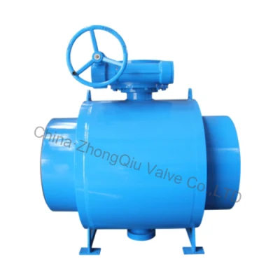  PN16/25, DN600-1200 válvula de bola de acero completamente soldada accionada por engranajes válvula de bola soldada de acero al carbono de acero RPTFE