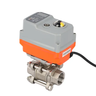 2 vías SS304 válvulas motorizadas 220V válvula de control de flujo eléctrica Válvula de bola del actuador automática accionada por motor del actuador