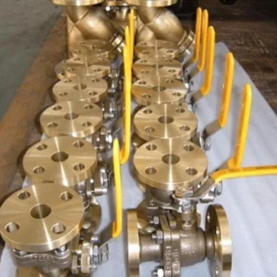 ASTM A216/válvula de bola flotante de brida de engranaje de tornillo sinfín de latón