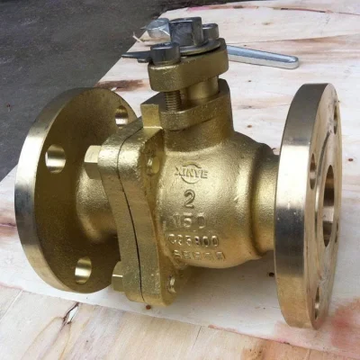 ASTM A216/válvula de bola flotante de brida de engranaje de tornillo sinfín de latón
