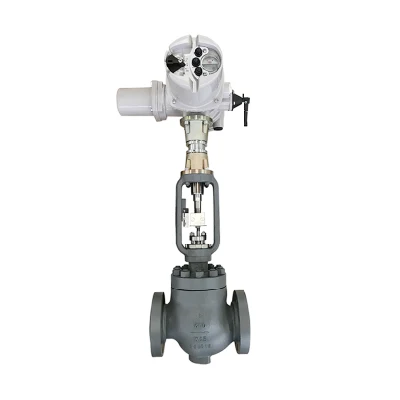Válvula de control de agua eléctrica con actuador y posicionador de válvula.