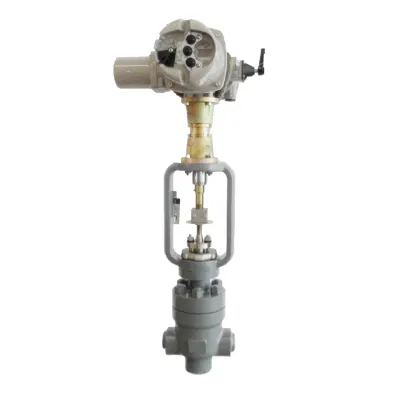 Válvula de control de agua eléctrica con actuador y posicionador de válvula.