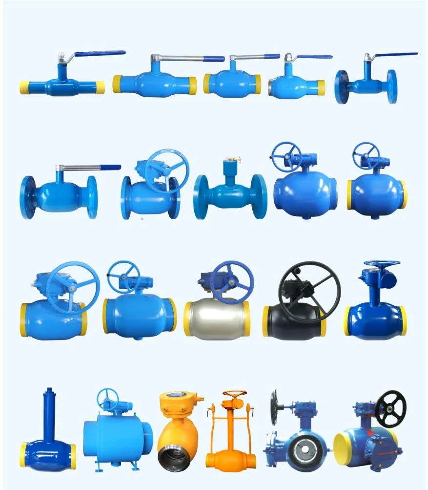 Pn16/25, DN600-1200 Gear Actuated Fully-Welded Steel Ball Valve Carbon Steel Rptfe Seal Welded Ball Valve