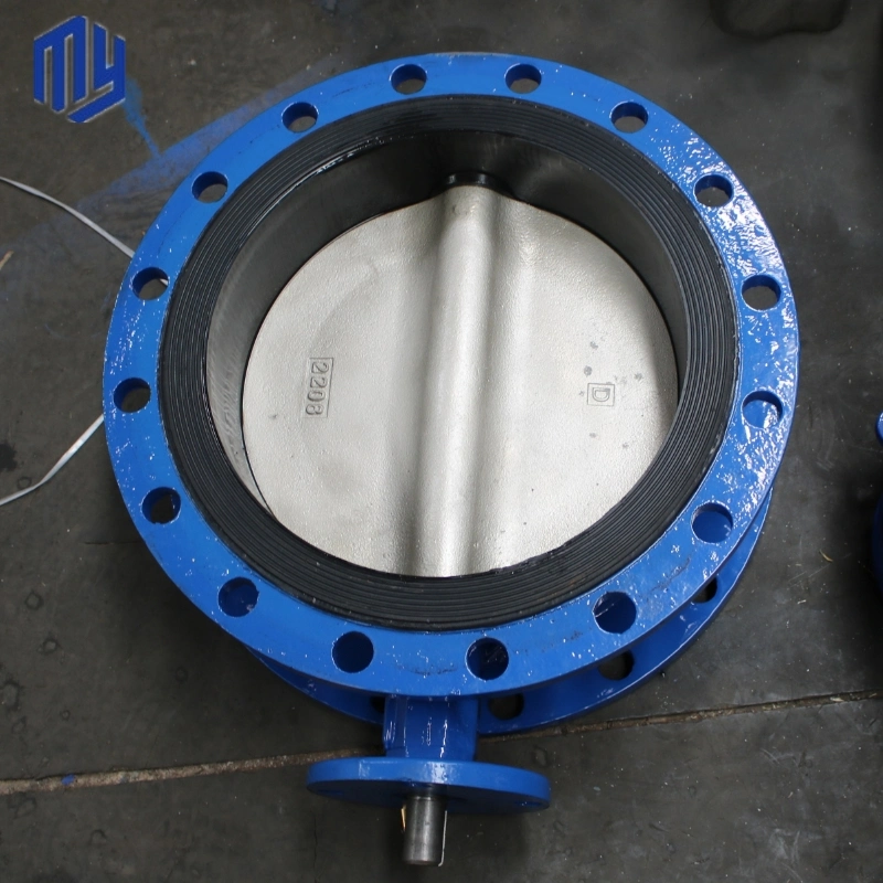 800mm Stock Rubber Lined Double Flanges Butterfly Valve with Manual Actuator
