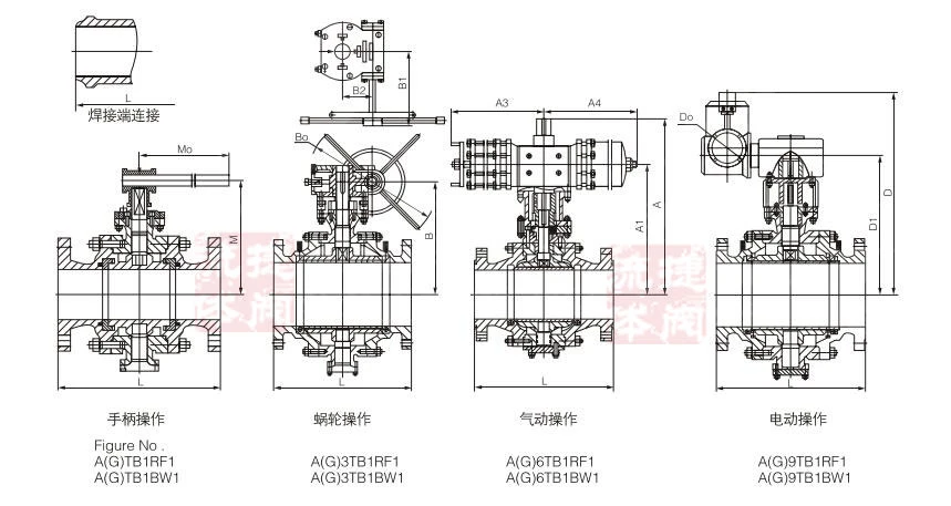 Cast Steel Wcb High Pressure Worm Gear Operated 2 Flanges Trunnion Mounted Ball Valves