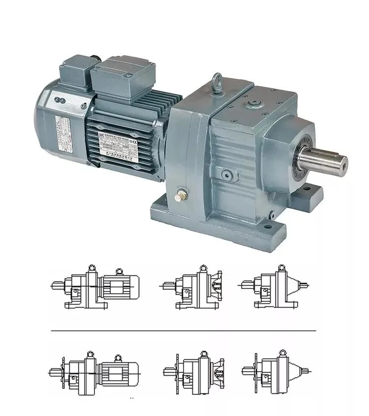 R Helical Bevel Gearbox R17-R157 Gear Speed Reducer Hard Tooth Surface Reducer Transmission