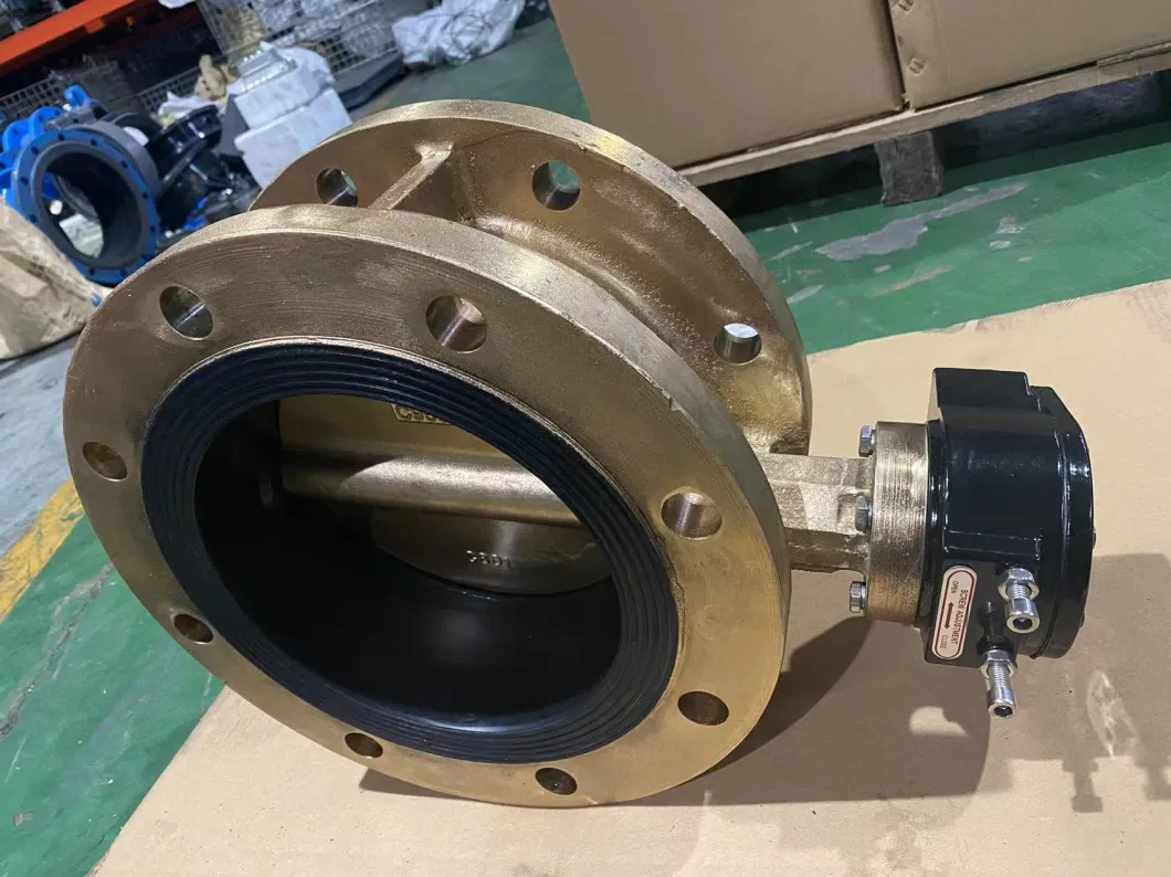 Gearbox Soft Seal PTFE NBR Double Flanged Butterfly Valve