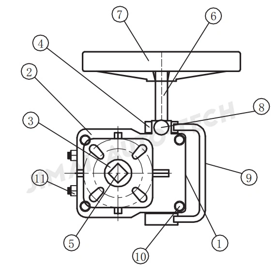 Declutchable Manual Override Gear Box for Pneumatic Actuator