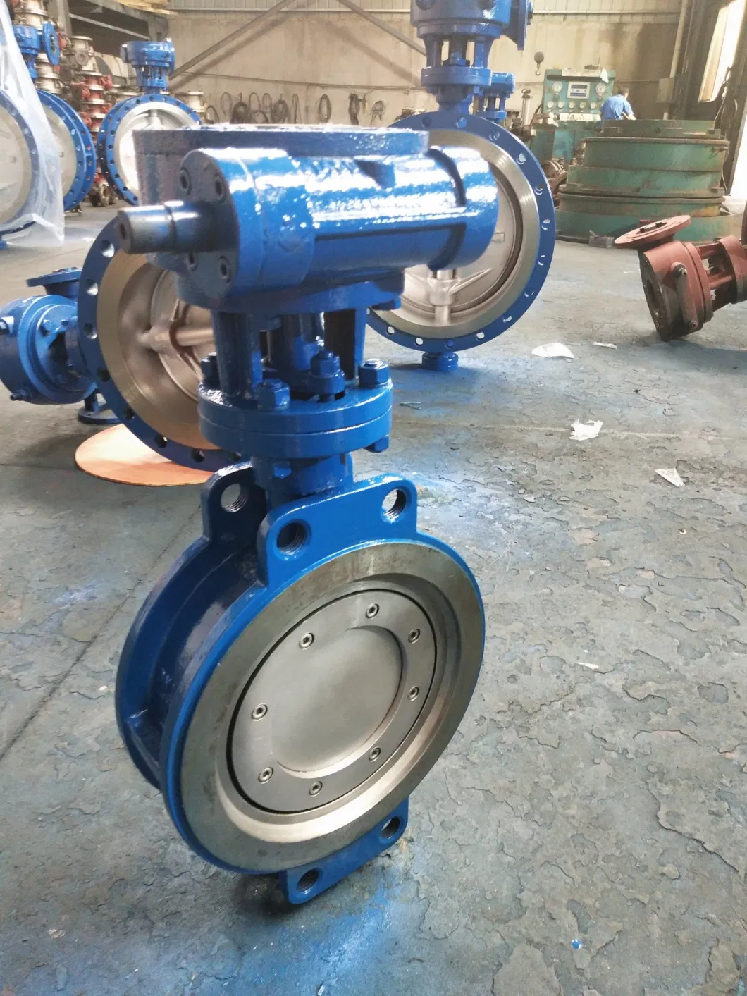 Metal Hard Sealed High-Temperature Resistant Wafer Butterfly Valve D373h Triple Eccentric Worm Gear Driven Wafer Type Butterfly Valve Pn10 / Pn16 / ANSI125