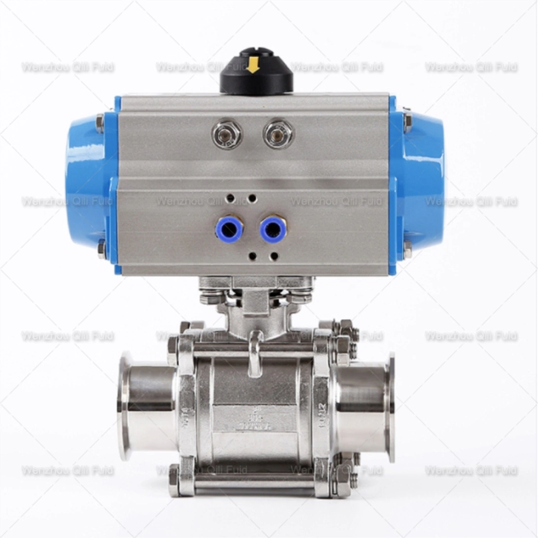 Hygienic Food Grade Stainless Steel Manual Pneumatic Actuator Ball Valve