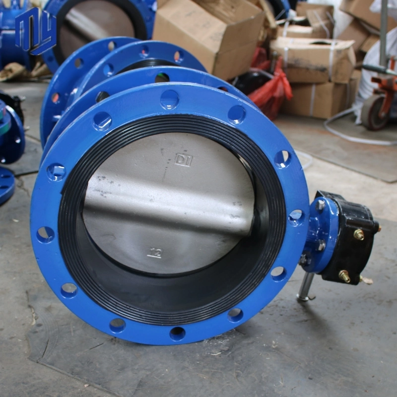 800mm Stock Rubber Lined Double Flanges Butterfly Valve with Manual Actuator