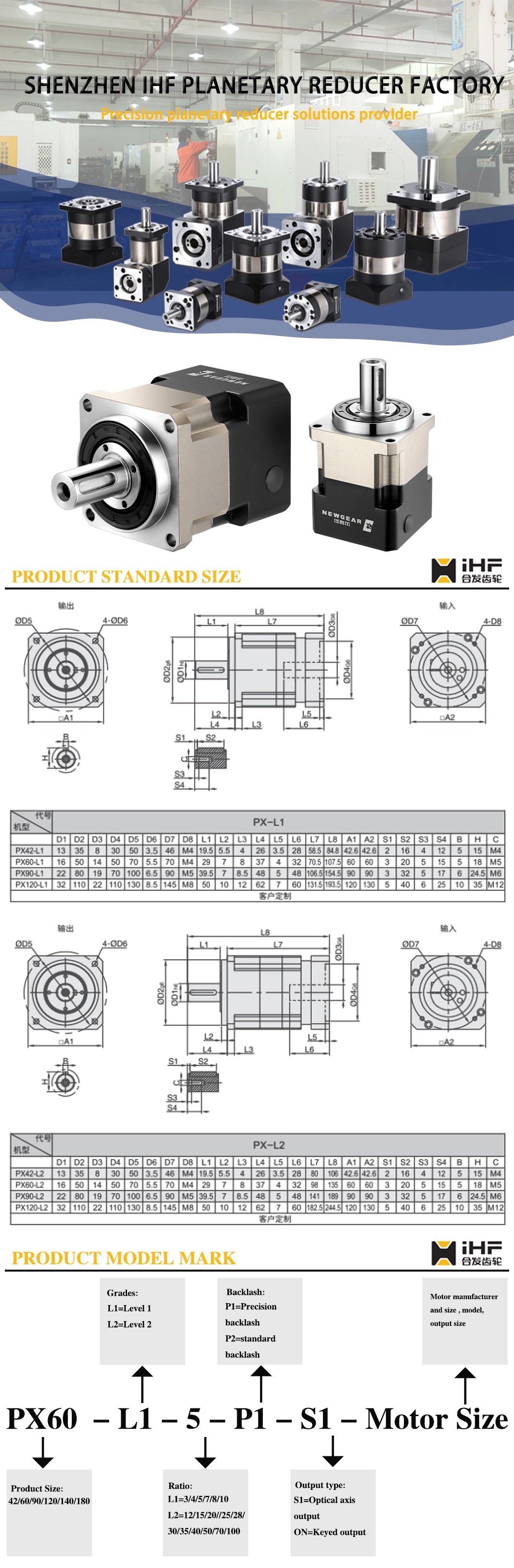 Helical Gear Low Backlash High Torque Planetary Gearbox for Servo Motor