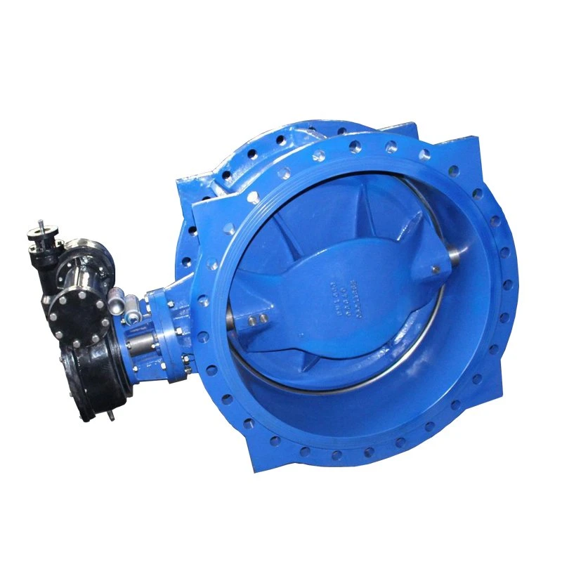 Cast Iron Ductile Iron Stainless Steel Double Eccentric Offset Soft Sealing Pn10/16/25 Manual/Actuator Flanged Butterfly Valve