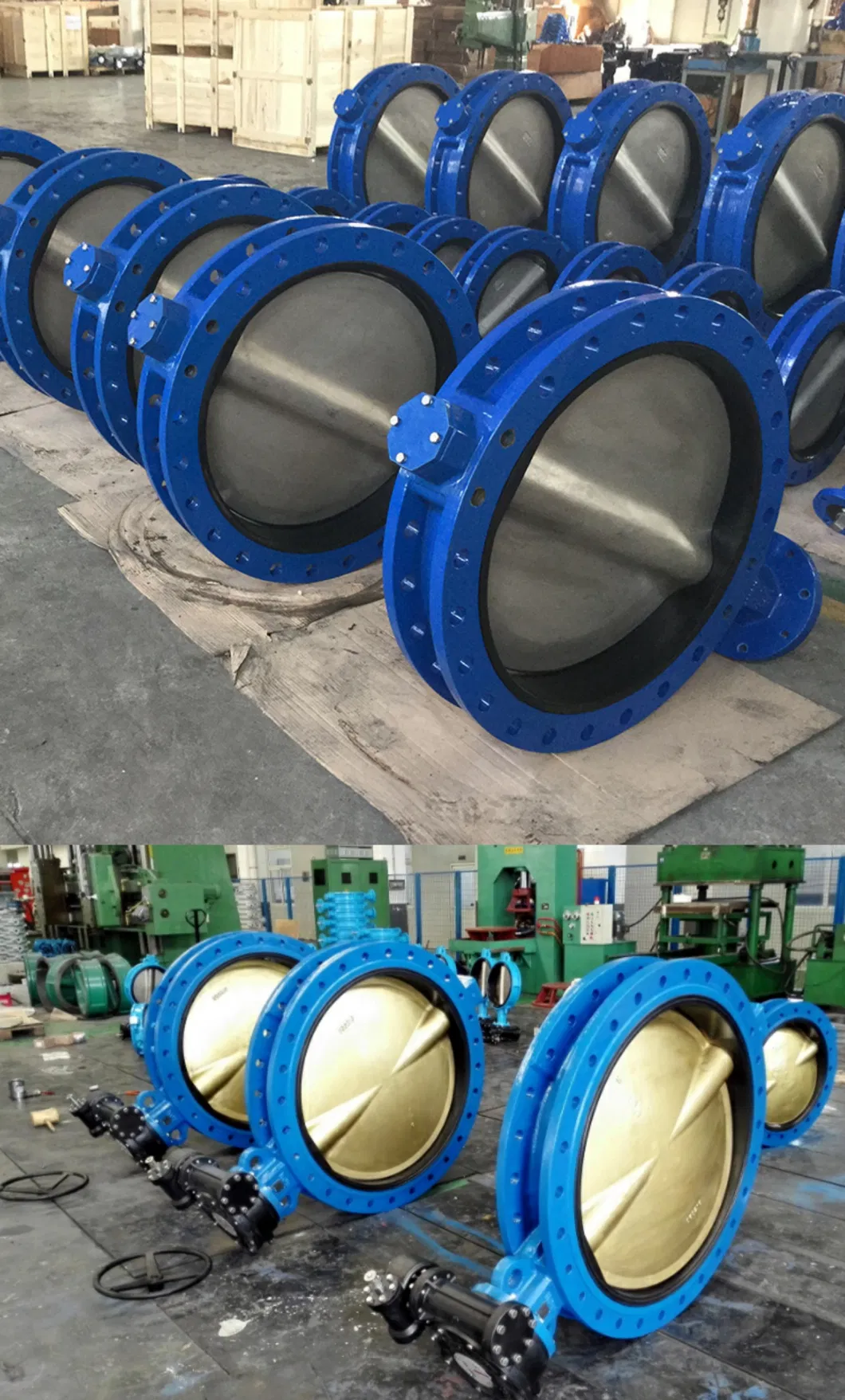 U-Pattern EPDM Seal Double Flanged Butterfly Valve with Gearbox Handwheel Hand Lever