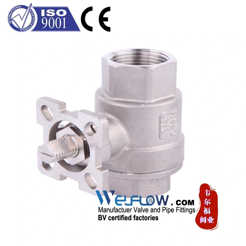 Stainless Steel 2PC Ball Valve with High Mounting Pad