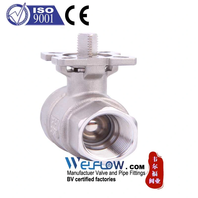 Stainless Steel 2PC Ball Valve with High Mounting Pad