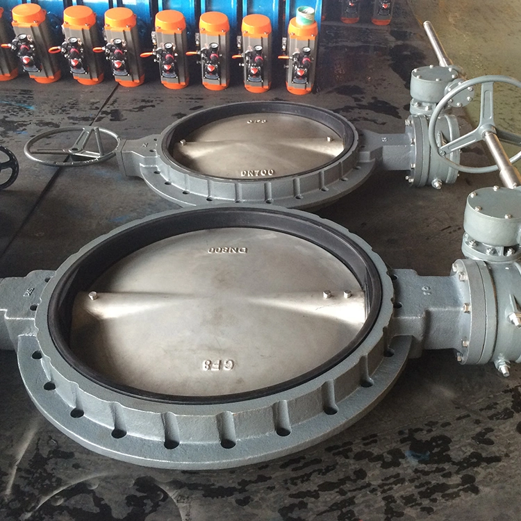 Wafer Lug Butterfly Valves with Single Double Acting Pneumatic Actuator/Gear Box