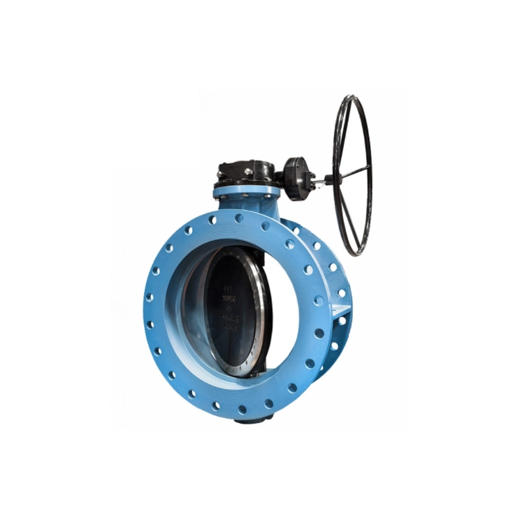 BS Standard Pn16 Ductile Cast Iron Ggg50 Gear Operated Resilient Seated Double Flanged Butterfly Valve 4 Inch