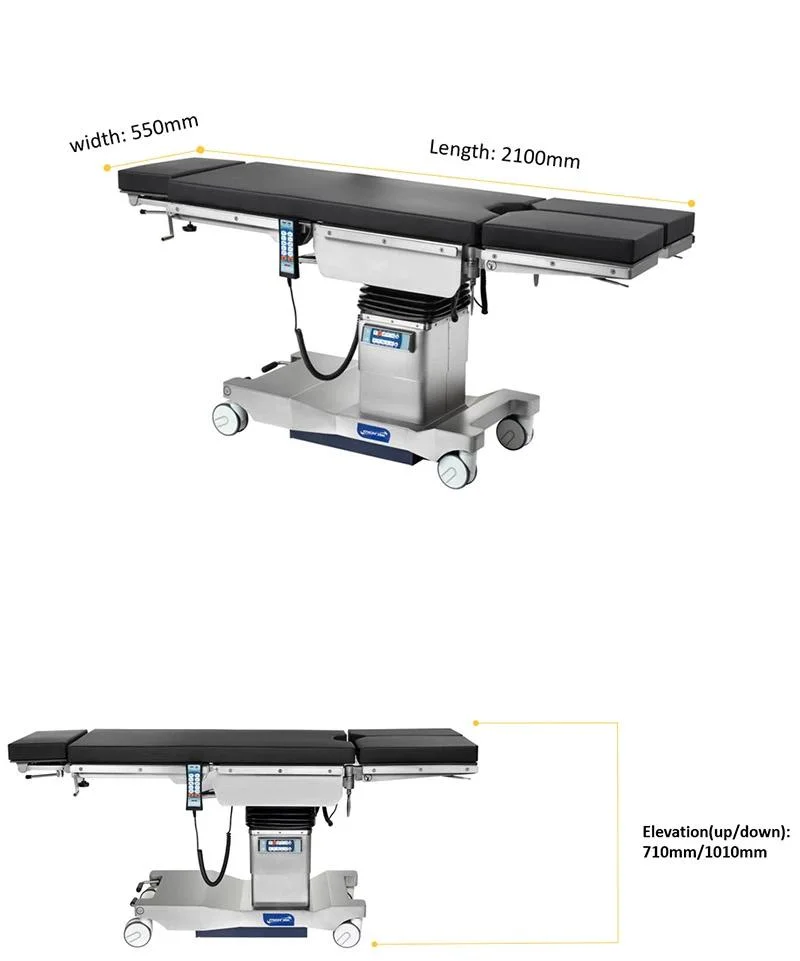 Yuever Medical Low Price Excellent Quality Electro Hydraulic with Manual Override Operation Table