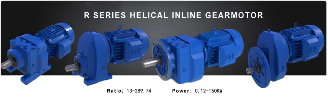 R Helical Gear Reducer Flange Mounted Helical Reduction Gearbox Speed Reducers R17-R157