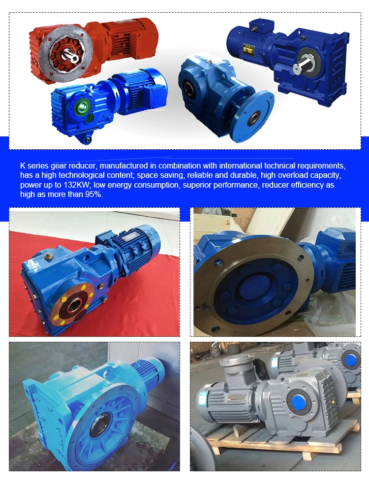 K Series Helical Bevel Geared Motor 3kw 4kw 5.5kw 7.5kw 11kw 15kw Hollow Shaft Low Speed High Torque Gearbox