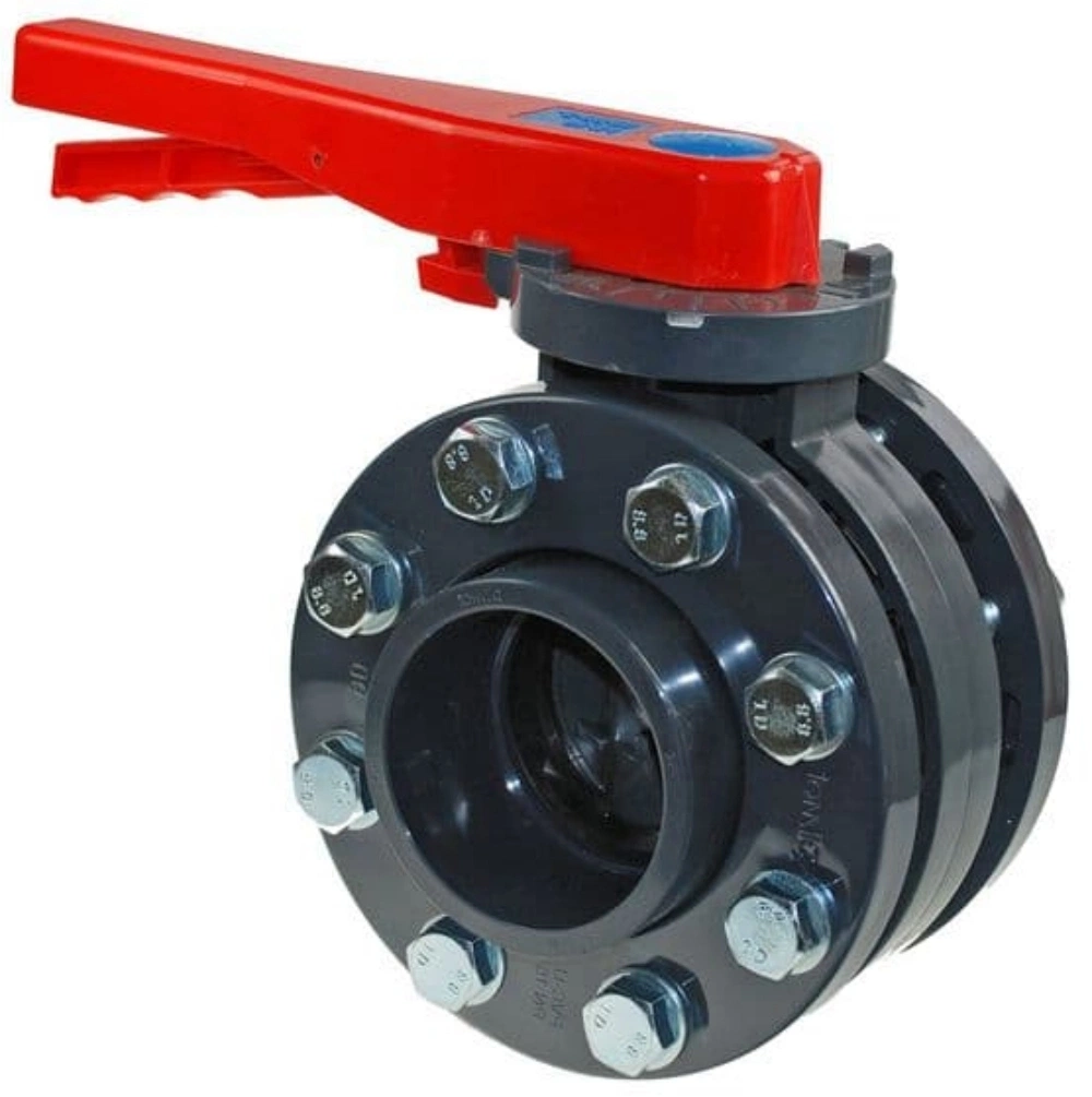 High Quality Plastic PVC Wafer Type Drinking Water Butterfly Valve Lever CPVC Worm Gear Butterfly Valve UPVC Manual Handle Flanged Butterfly Valve