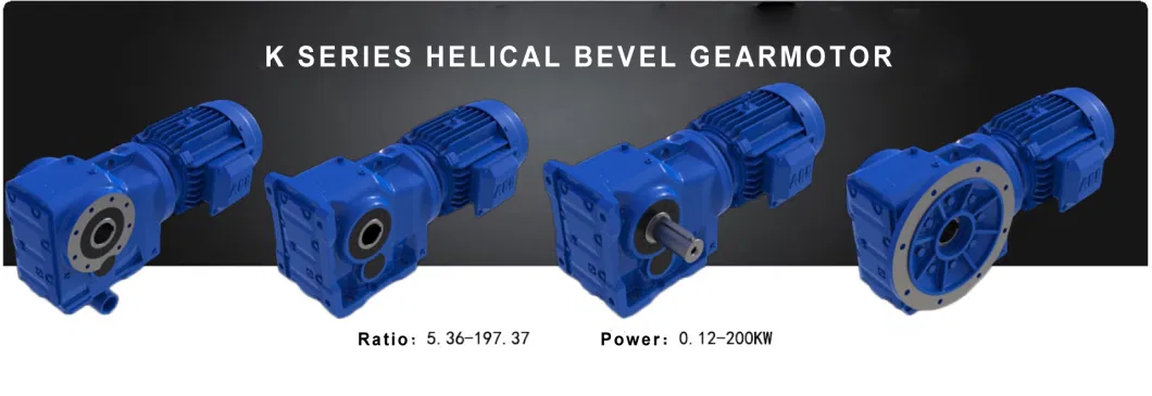 K Helical Bevel Gearmotor Gearbox Speed Reducer Mechanical Speed Variator Electric Motor Gear Reducer