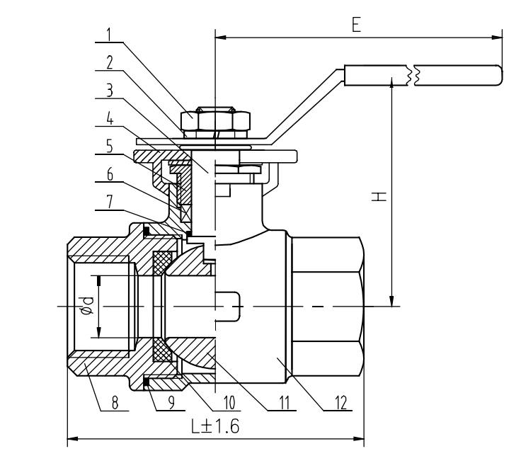 Stainless Steel 2PC Ball Valve with High Mounting Pad