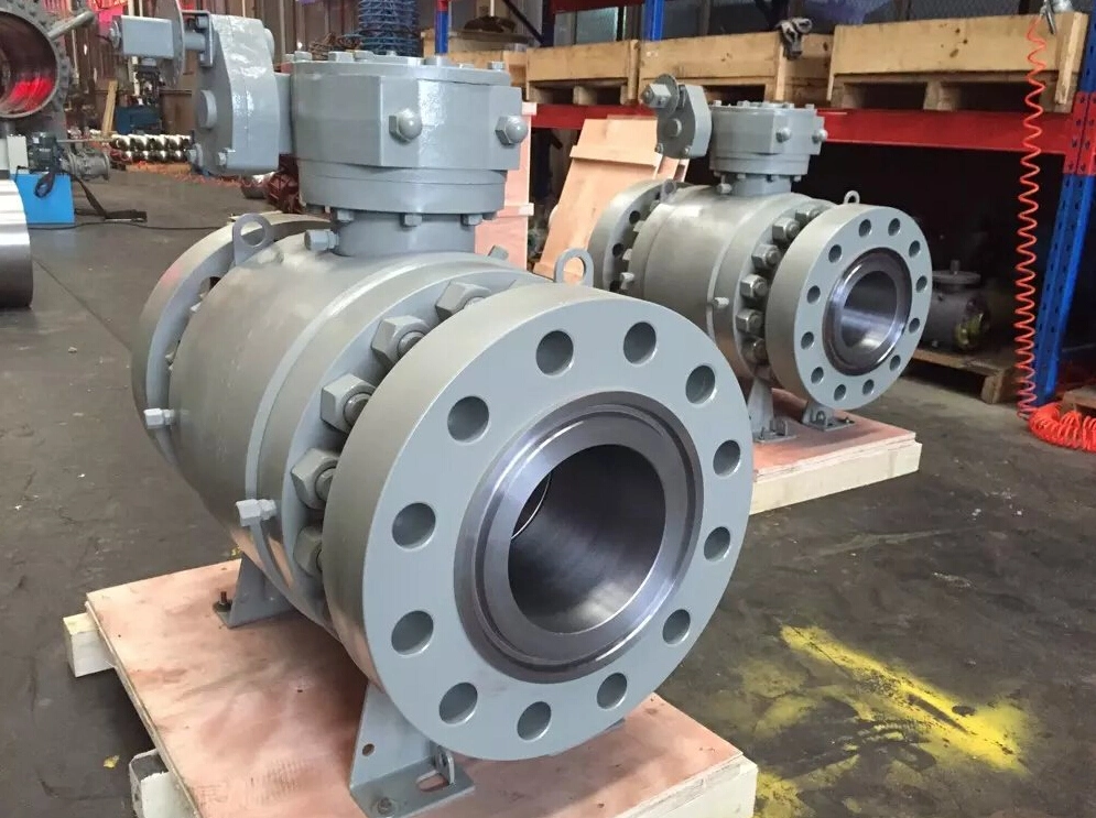 API 6D Forged Carbon Steel / Stainless Steel High Pressure 900lb/1500lb/2500lb Chain Wheel Operated /Gear Operated Floating / Trunnion Ball Valve (Q347F)