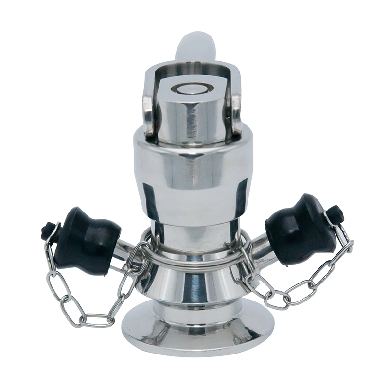Stainless Steel SS316 Sanitary Hygienic Manual Aseptic Clamped Sample Valve with Chain