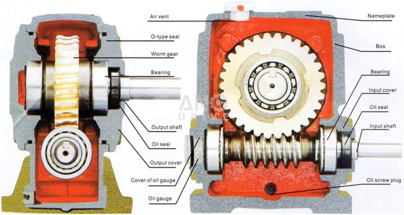 Right Angle Foot Mounted Cast Iron Worm Gearbox Reduction Factory