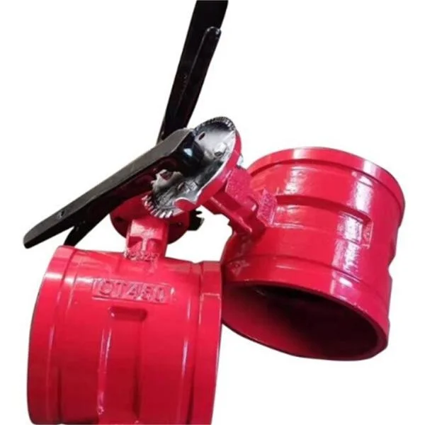 Fire Protection Signal Gearbox Operated Centre Sealing Rubber Seal Grooved Butterfly Valve