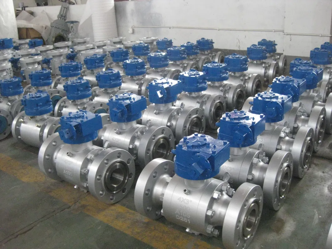 API 6D Forged Carbon Steel / Stainless Steel High Pressure 900lb/1500lb/2500lb Chain Wheel Operated /Gear Operated Floating / Trunnion Ball Valve (Q347F)