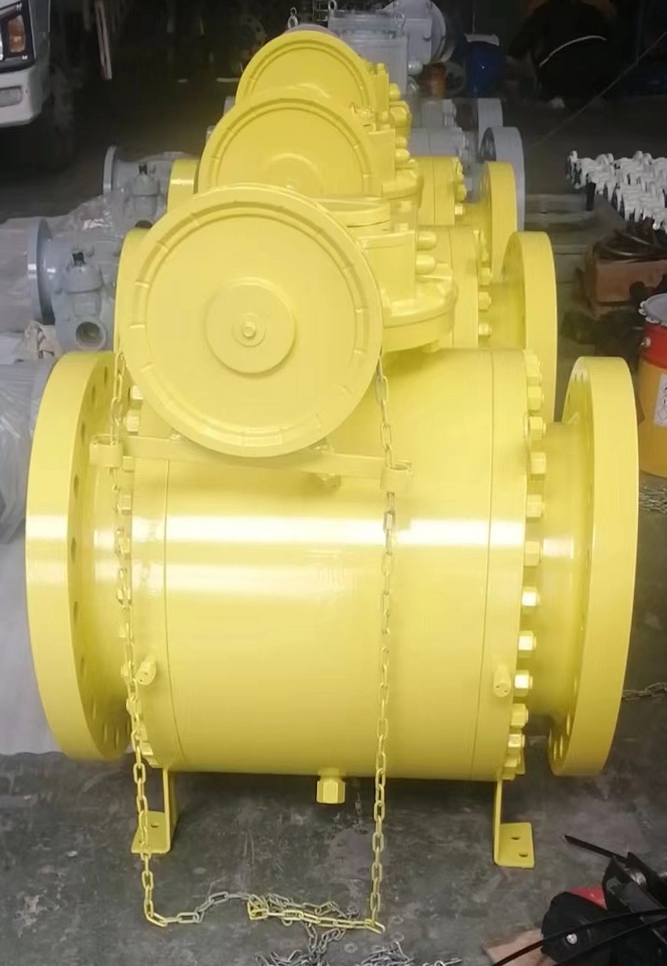 API 6D Forged Carbon Steel / Stainless Steel High Pressure 900lb/1500lb/2500lb Chain Wheel Operated /Gear Operated Floating / Trunnion Ball Valve (Q347F)