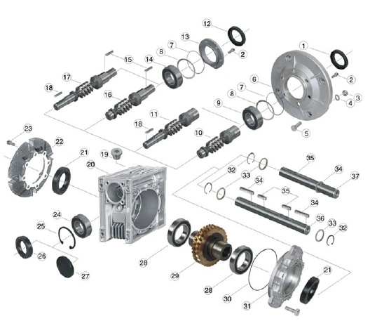 E-RV 075 Eed Worm Gear Gearbox Reducer