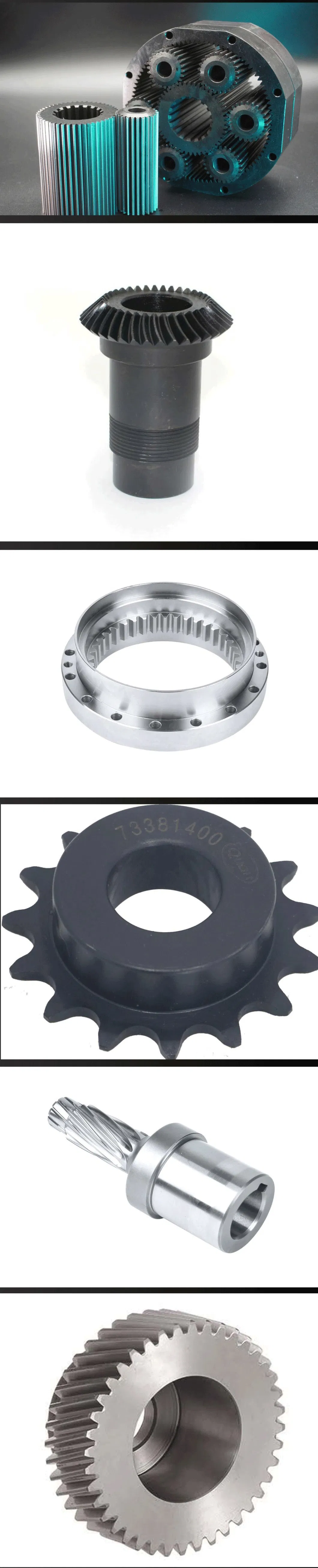 Machine Transmission Precision Toothed Gearbox Crown Straight Spur Helical Bevel Gear Cog-Wheel