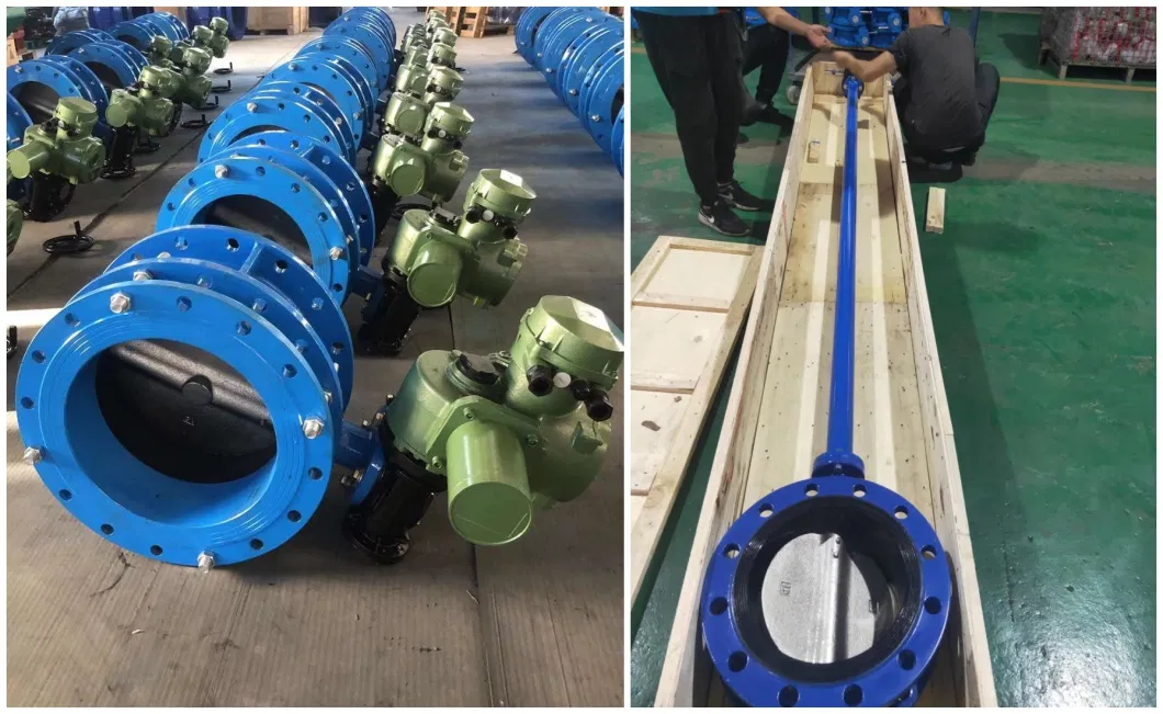 Manual Double Flanged Butterfly Valve with Handle Lever