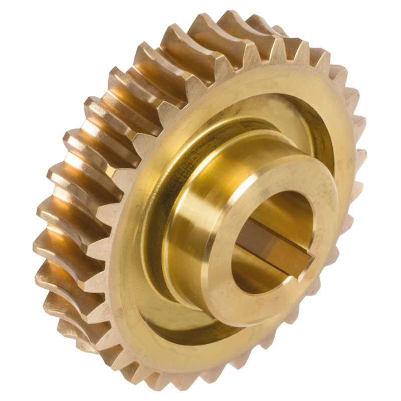High Precision CNC Turning Lathe Machined Brass Cuzn40al2 Worm Wheel 30 Teeth Pressure Angle 15 Worm Gear