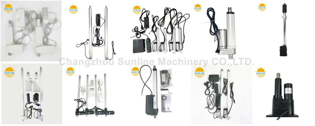 24V Linear Actuator with Potentiometer with Manual Hand Crank Load Force 500n Speed 20mm/S Stroke 200mm IP54/IP65