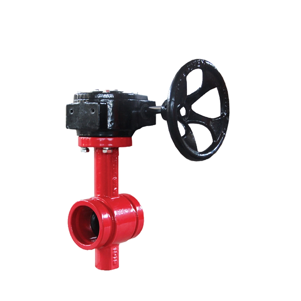 Awwa C606 Grooved End Butterfly Valve with Rubber Coated Disc and Gearbox