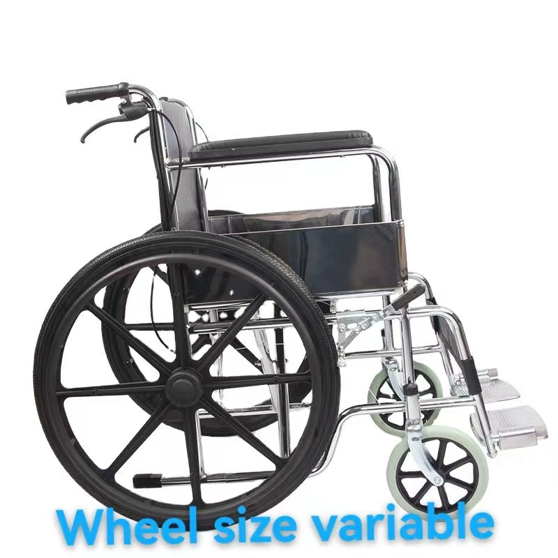 Folding Economy Manual Steel for Patient Home Care Elderly Mobility Wheelchair